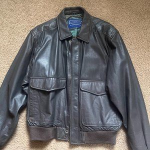 Men's  Savile Row Leather Bomber jacket-Medium